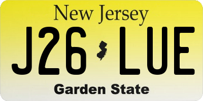 NJ license plate J26LUE