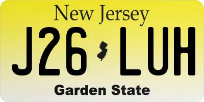 NJ license plate J26LUH