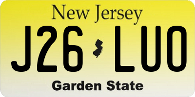 NJ license plate J26LUO