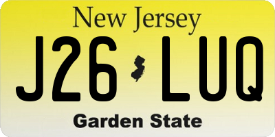 NJ license plate J26LUQ