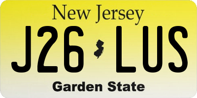 NJ license plate J26LUS