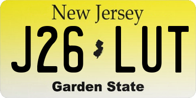 NJ license plate J26LUT