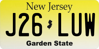 NJ license plate J26LUW
