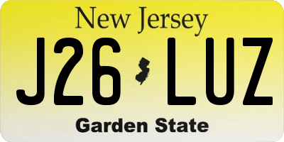 NJ license plate J26LUZ