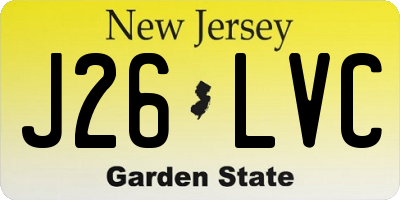NJ license plate J26LVC