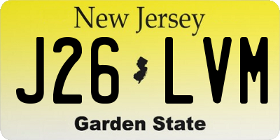 NJ license plate J26LVM