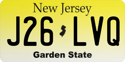 NJ license plate J26LVQ