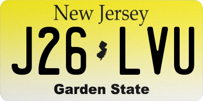 NJ license plate J26LVU