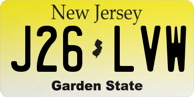 NJ license plate J26LVW