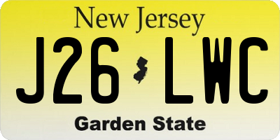 NJ license plate J26LWC