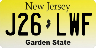 NJ license plate J26LWF