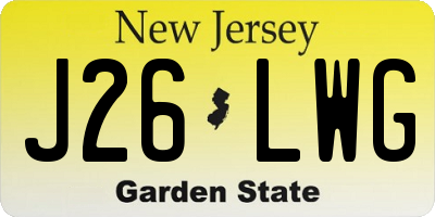 NJ license plate J26LWG