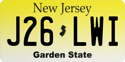 NJ license plate J26LWI