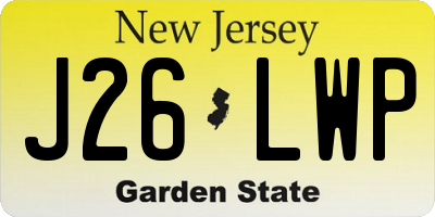 NJ license plate J26LWP