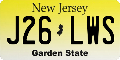 NJ license plate J26LWS