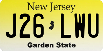 NJ license plate J26LWU