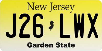 NJ license plate J26LWX