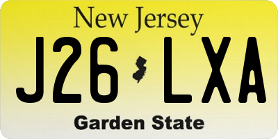 NJ license plate J26LXA