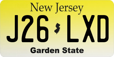 NJ license plate J26LXD