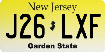 NJ license plate J26LXF