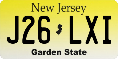 NJ license plate J26LXI