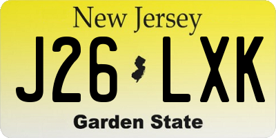 NJ license plate J26LXK