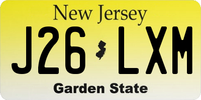 NJ license plate J26LXM
