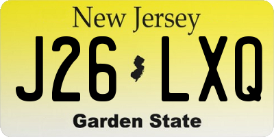 NJ license plate J26LXQ