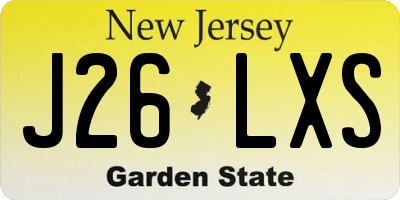 NJ license plate J26LXS