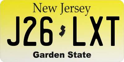 NJ license plate J26LXT