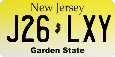 NJ license plate J26LXY