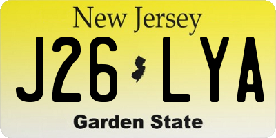 NJ license plate J26LYA