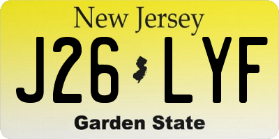 NJ license plate J26LYF