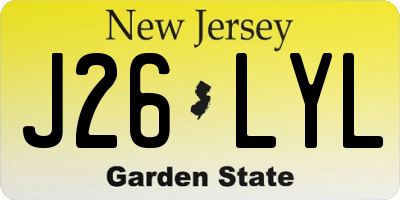 NJ license plate J26LYL