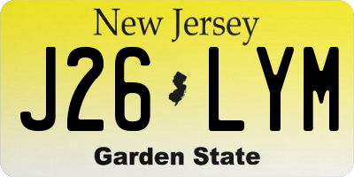 NJ license plate J26LYM