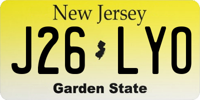 NJ license plate J26LYO