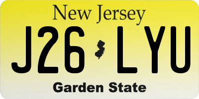 NJ license plate J26LYU