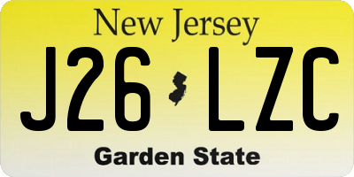 NJ license plate J26LZC