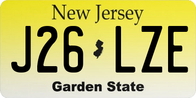 NJ license plate J26LZE
