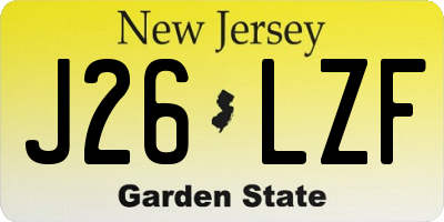 NJ license plate J26LZF