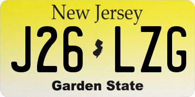 NJ license plate J26LZG