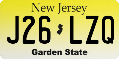 NJ license plate J26LZQ