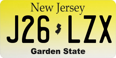 NJ license plate J26LZX