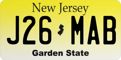 NJ license plate J26MAB