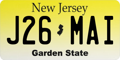 NJ license plate J26MAI