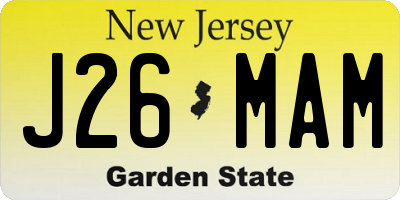 NJ license plate J26MAM