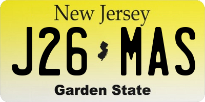 NJ license plate J26MAS