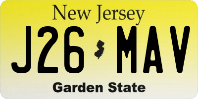 NJ license plate J26MAV