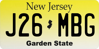 NJ license plate J26MBG