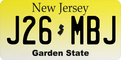NJ license plate J26MBJ